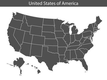 USA map isolated on white background. Vector illustration.のイラスト素材