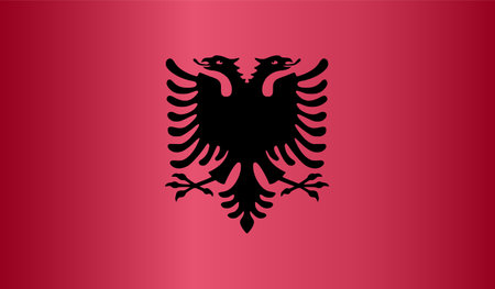 National flag of Albania, flag of Albania, sign of Albania. Flag of Albania with gradient.のイラスト素材