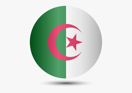 National flag of Algeria, flag of Algeria, sign of Algeria. Flag of Algeria with gradient.のイラスト素材