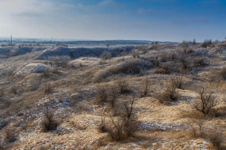 Ukrainian steppe near the town of Pology in the Zaporizhya region of Ukraine.の写真素材