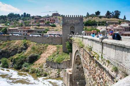 The St. Martin bridge in Toledo, Spain. May 2006のeditorial素材