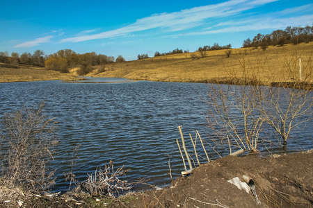Abandoned quarry for the extraction of brick materials near the village of novoselivka in the...