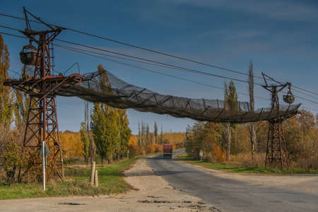 Ropeway soda plant near the city of Lisichansk in Donetsk region of Ukraine. October 2007の写真素材