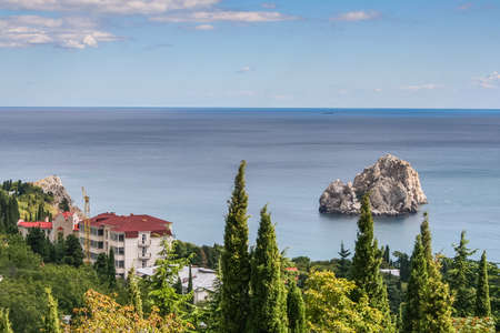 Cliffs Adalary next to village of Gurzuf (Big Yalta, Crimea, Ukraine).の写真素材
