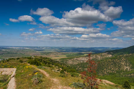 Views of the surrounding countryside , near the village of Balaklava. Crimea, Ukraine. May 2008のeditorial素材