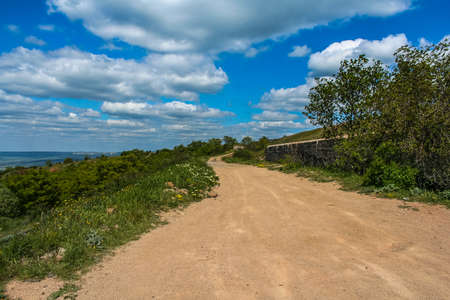 Views of the surrounding countryside , near the village of Balaklava. Crimea, Ukraine. May 2008のeditorial素材