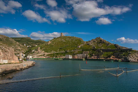 Genoese fortress above the harbour in Balaklava. Crimea, Ukraine. May 2017のeditorial素材