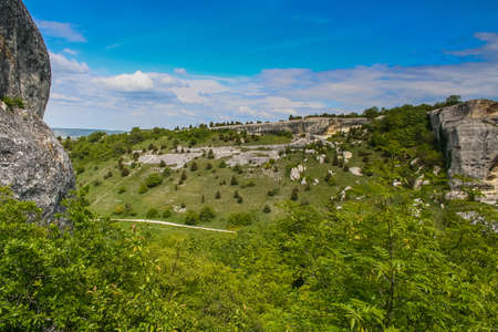 The surroundings of the ancient fortress Eski Kermen near Bakhchisarai village. Crimea, Ukraine. May 2008のeditorial素材