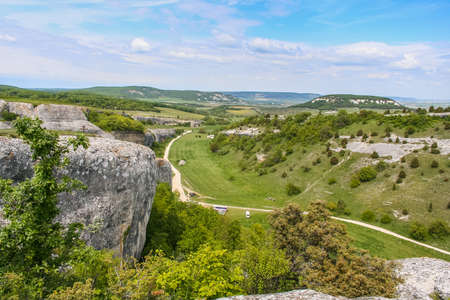 The ancient fortress Eski Kermen near Bakhchisarai village. Crimea, Ukraine. May 2008のeditorial素材