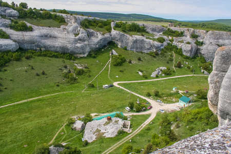 The ancient fortress Eski Kermen near Bakhchisarai village. Crimea, Ukraine. May 2008のeditorial素材