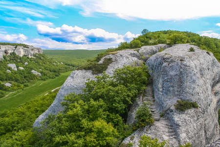 The ancient fortress Eski Kermen near Bakhchisarai village. Crimea, Ukraine. May 2008のeditorial素材