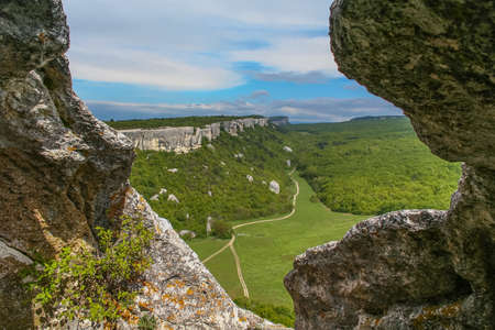 The ancient fortress Eski Kermen near Bakhchisarai village. Crimea, Ukraine. May 2008のeditorial素材