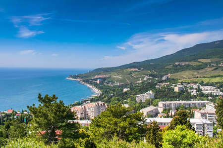 View of the village of Gurzuf. Big Yalta, Crimea, Ukraine. May 2008のeditorial素材