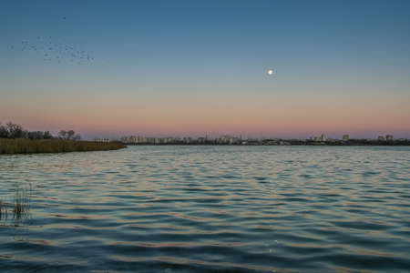 Lake Maltanskie near the town of Evpatoria. Crimea, Ukraine. December 2008の写真素材