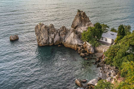View of the village of Gurzuf. Big Yalta, Crimea, Ukraine. May 2008の写真素材
