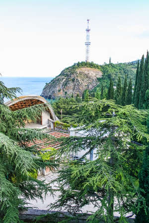 The Park territory of the sanatorium Aivazovsky in Partenit. Crimea, Ukraine. May 2008