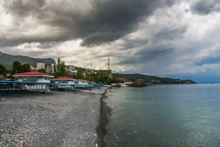 Beach sanatorium "Crimea" in the village Partenit. Crimea, Ukraine. May, 2009の写真素材
