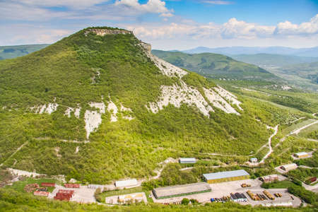 Chufut-Kale, formerly Kirk-Or (Judean Fortress) is a medieval fortress town in the mountainous region of the Crimea, 3 km east of Bakhchisaray, now in ruins. Crimea, Ukraineの素材 [FY31082679259]