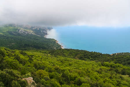 The vicinities of the Mangush Plateau (Baba-kaya Mountain) near the village of Khodja Sala of Bakhchisaraysky District. Crimea, Ukraine. MAY 2009の写真素材