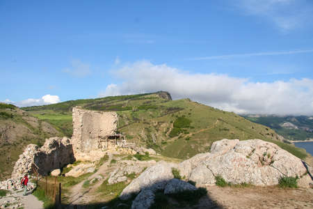Cembalo is a Genoese, later Ottoman (called Balaklava) fortress. Balaklava, Sevastopol, Except, Ukraine. May 2009のeditorial素材