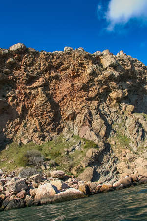 Rocky coast of the Black Sea near the village of Balaclava. Crimea, Ukraine. May 2009のeditorial素材