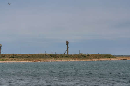 Rocky beach in the vicinity of Abramov Bay. Sevastopol, Crimea, Ukraine. May 2009の写真素材