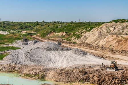 Clay quarry near the town of Polohy. Zaporozhye region, Ukraine. June 2009の写真素材