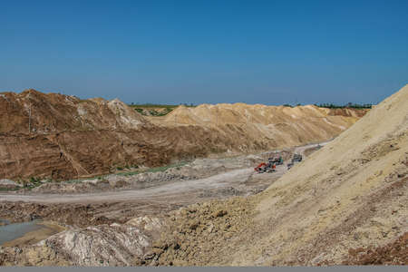Clay quarry near the town of Polohy. Zaporozhye region, Ukraine.の写真素材
