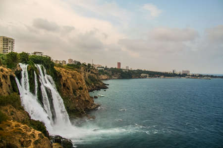 Karpuzkaldiran - Lower Dyudensky waterfall in the city of Antalya. Turkey, the Mediterranean Sea. July 2009の写真素材