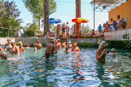 Ancient city Ancient city of Hierapolis near the town of Pamukkale in the province of Denizli in the south-west of Turkey. Turkey. July 2009のeditorial素材