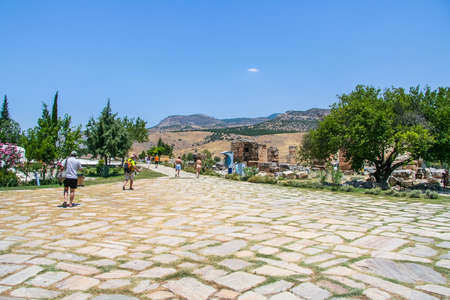 Ancient city Ancient city of Hierapolis near the town of Pamukkale in the province of Denizli in the south-west of Turkey. Turkey. July 2009のeditorial素材