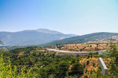 road in the vicinity of the city of Denizli in the southeast of Turkey. July 2009のeditorial素材