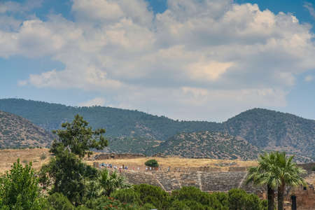 Ancient city Ancient city of Hierapolis near the town of Pamukkale in the province of Denizli in the south-west of Turkey. Turkey. July 2009のeditorial素材