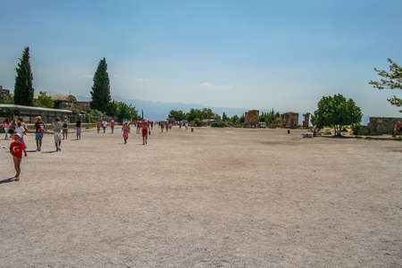 Ancient city Ancient city of Hierapolis near the town of Pamukkale in the province of Denizli in the south-west of Turkey. Turkey. July 2009のeditorial素材