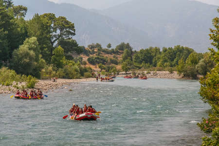Rafting on the mountain river Kapruchay in the gorge with the same name. Turkey. July 2009