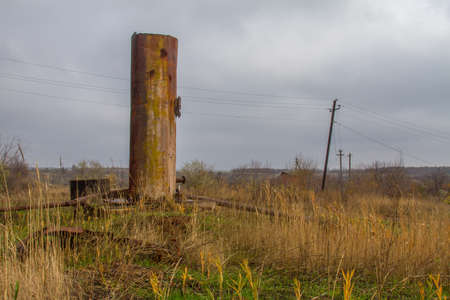 Abandoned village in the steppe. Zaporozhye region, Ukraine. November 2017の写真素材