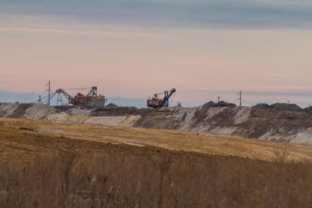 Clay quarry in the Zaporozhye region on a winter morning. Ukraine. December 2017