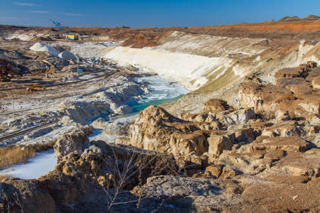 Winter clay quarry in the Zaporozhye region. Ukraine. January 2018のeditorial素材
