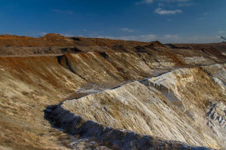 Winter clay quarry in the Zaporozhye region. Ukraine. January 2018