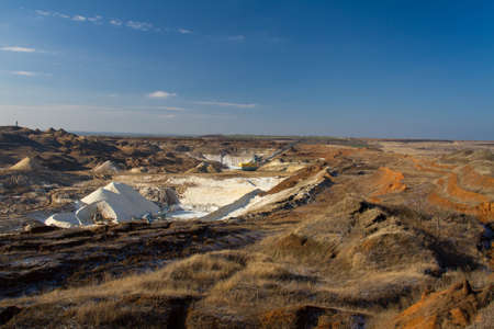 Winter clay quarry in the Zaporozhye region. Ukraine. January 2018のeditorial素材