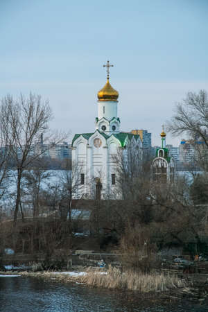 The Church of prelate Nicholas on the Monastery Island in the city of the Dnieper on the Dnieper...