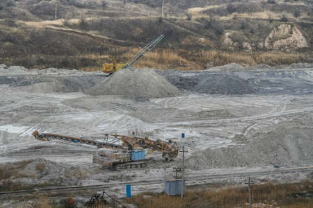clay quarry in autumn. Zaporozhye region, Ukraine. November 2010の写真素材