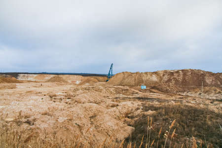clay quarry in the Taurian steppe. Zaporozhye region, Ukraine. December 2010の写真素材