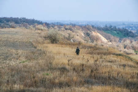 clay quarry in the Taurian steppe. Zaporozhye region, Ukraine. December 2010