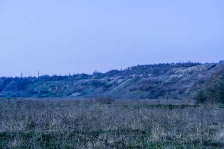 winter field in the Tavri steppe. Zaporozhye region, Ukraine.の写真素材