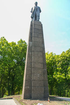 Territory of the memorial - The grave of Ukrainian poet Taras Shevchenko in Kanev on the Black Mountains. It is part of the Shevchenko National Reserve. City of Kanev, Cherkasy region, Ukraine. May 2011のeditorial素材