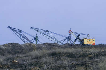 Clay quarry is warm in winter. Zaporozhye region, Ukraine. January 2011の写真素材