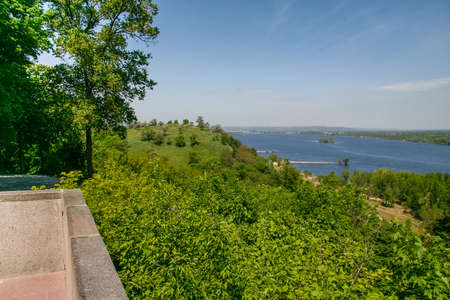 Territory of the memorial - The grave of Ukrainian poet Taras Shevchenko in Kanev on the Black Mountains. It is part of the Shevchenko National Reserve. City of Kanev, Cherkasy region, Ukraine. May 2011のeditorial素材