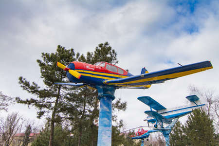 The YaK-58t is a light multipurpose aircraft at the Boguslaev Technique Museum in Zaporozhye....