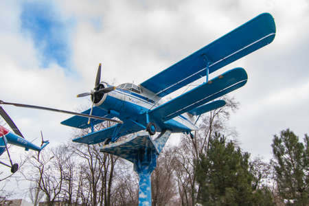 AN-2 (according to NATO codification: Colt) - Soviet light multi-purpose aircraft in the Museum of Technology Boguslaeva in Zaporozhye. Ukraine.February 2019. Available for over 70 yearsのeditorial素材